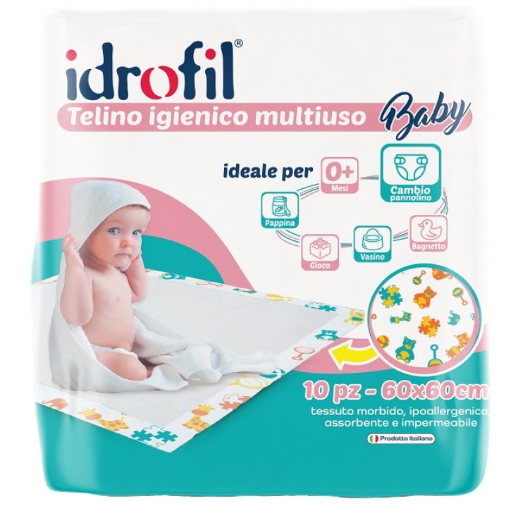 Idrofil Telino Igienico Multiuso Baby 60x60 cm, 10 Pezzi