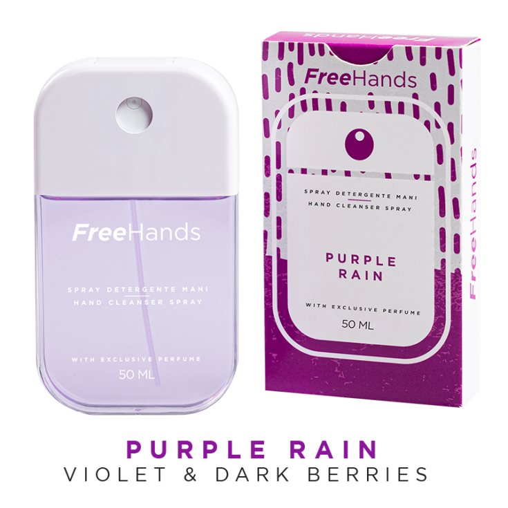 Limpiador de manos con fragancia FreeHands Purple Rain Spray 50ml