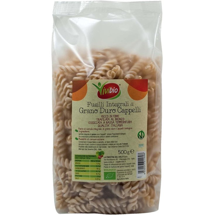 Fusilli Integral de Trigo Durum Vivibio 500g