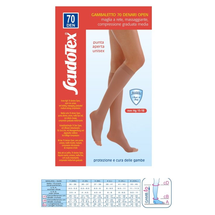 Medias hasta la rodilla 70 Open ScudoTex Negro Talla 3