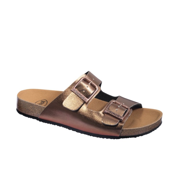 Mule Verde Zapatilla Doble Banda Scholl® Mujer Bioprint® Bronce Talla 41