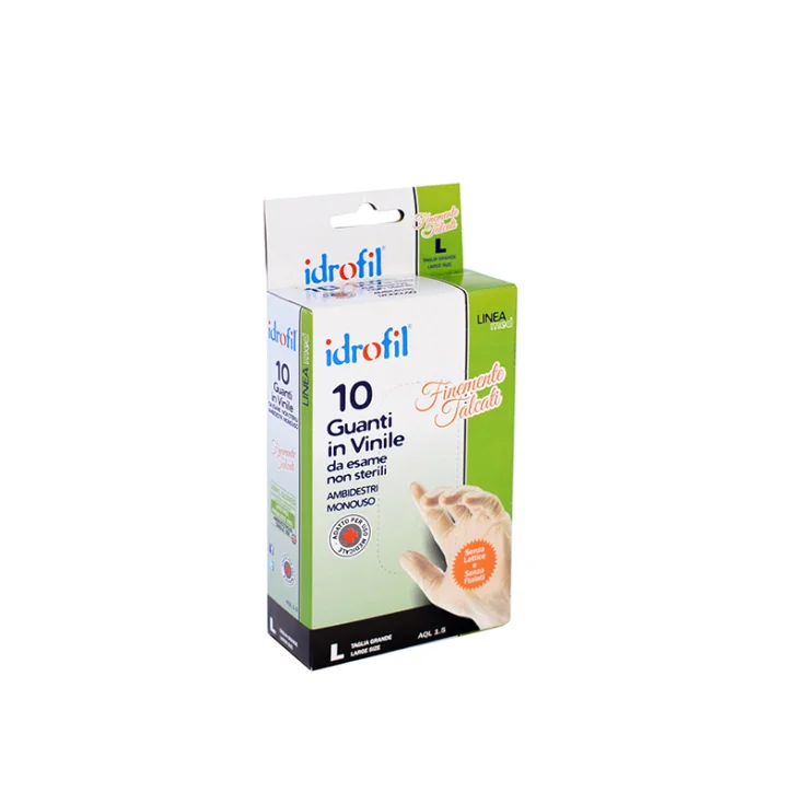 10 Piezas Guantes Vinilo Idrofil