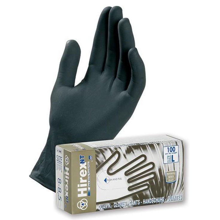 Guantes Nitrilo HirexNt Negros 100 Piezas