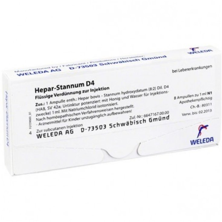 Hepar-stannum D4 Weleda 8 Viales de 1ml