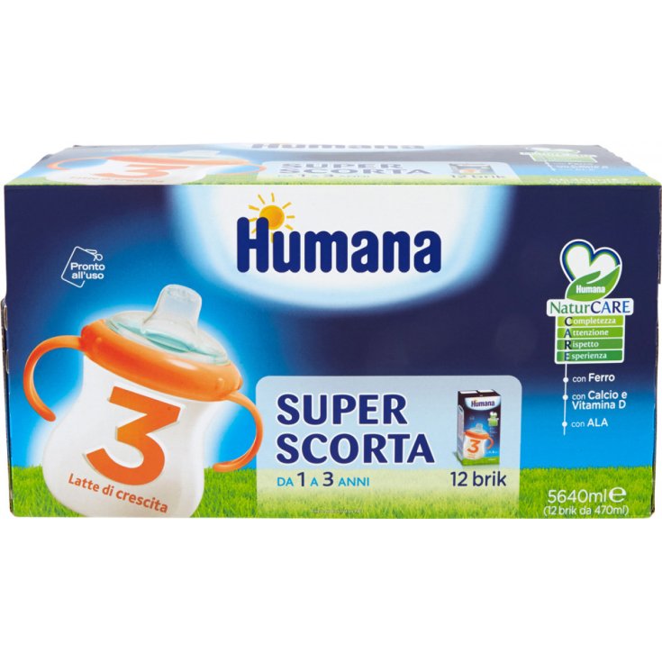 Humana 3 Leche Crecimiento 12 Ladrillos De 470ml