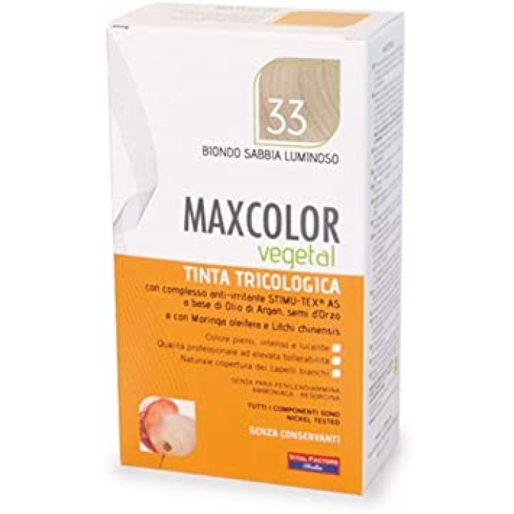 Maxcolor Vegetal Vital Factors Tono 33 Rubio Arena Brillante