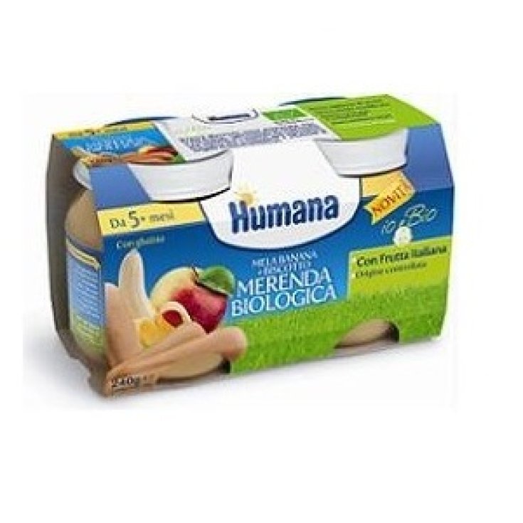 Humana Organic Snack Apple Banana Biscuit 2x120g