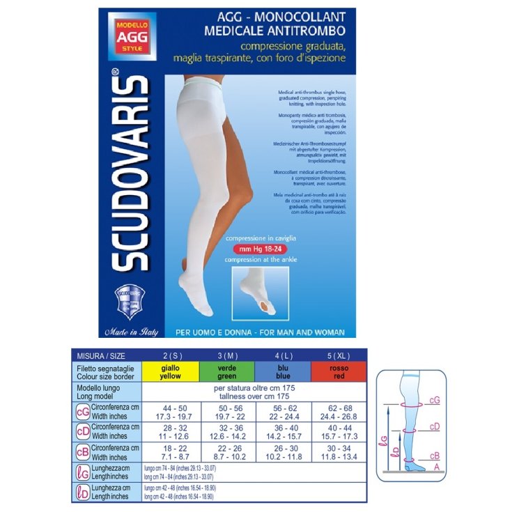 Medical Monocollant Antithrombo Scudovaris Derecho Largo Talla 3