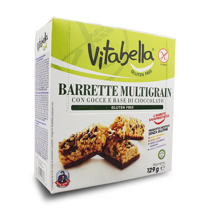 Barritas Multicereales Gotas Y Base De Chocolate Vitabella 6x21,5g