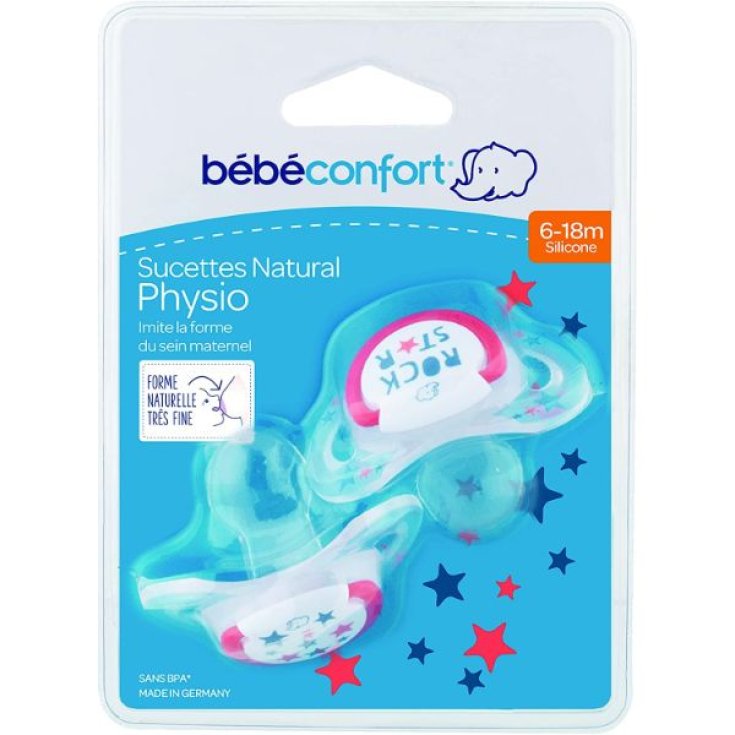 Natural Physio Bebé Confort Rock Star 6-18 Meses 2 Chupetes