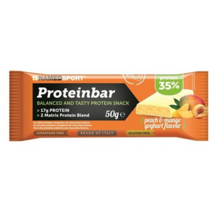 Proteinbar sabor a yogur de melocotón y mango NAMED SPORT 50g