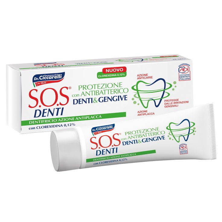 Protección Con Dientes Antibacteriano SOS Dr. Cicarelli Pasta Dentífrica 75ml