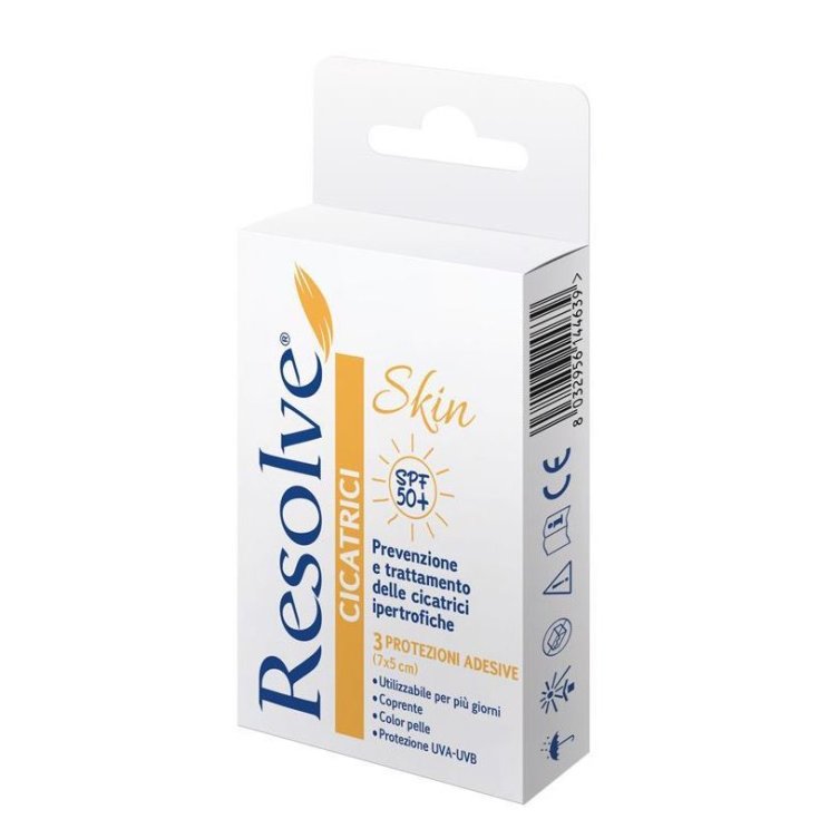 Resolve® Skin Cicatrices Y Queloides Protecciones Spf 50+ 7x5cm 3 Piezas