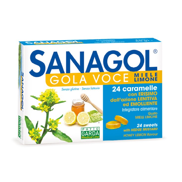 SANAGOL GARGANTA VOCE MIEL LIMÓN Phyto Garda 24 Caramelos