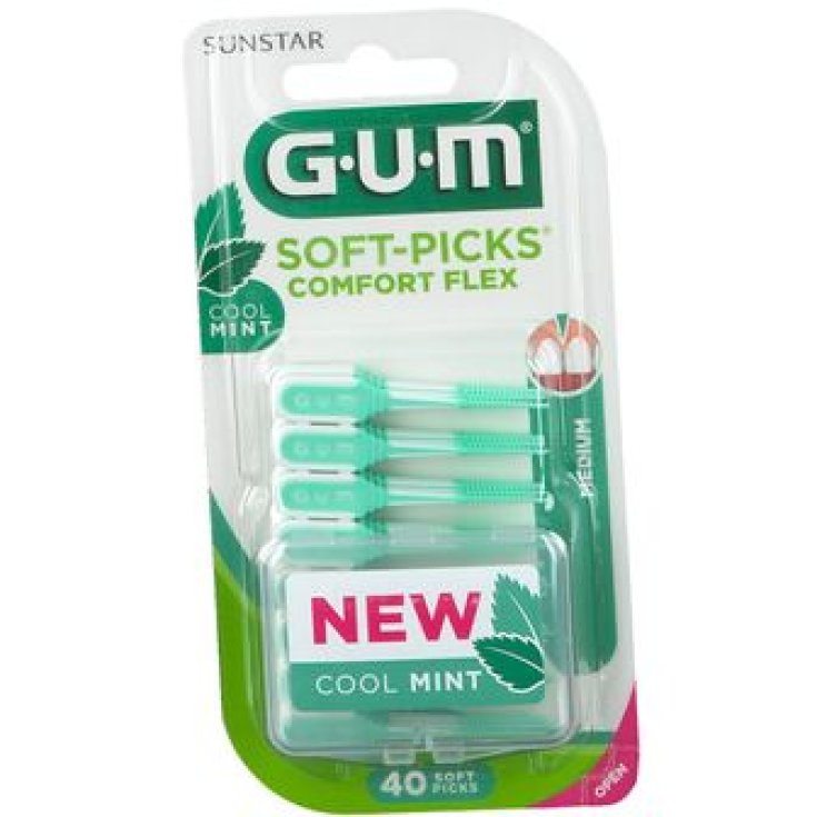 Sunstar Gum Soft Picks Comfort Flex Flex Medium Cool Mint 40 Unidades