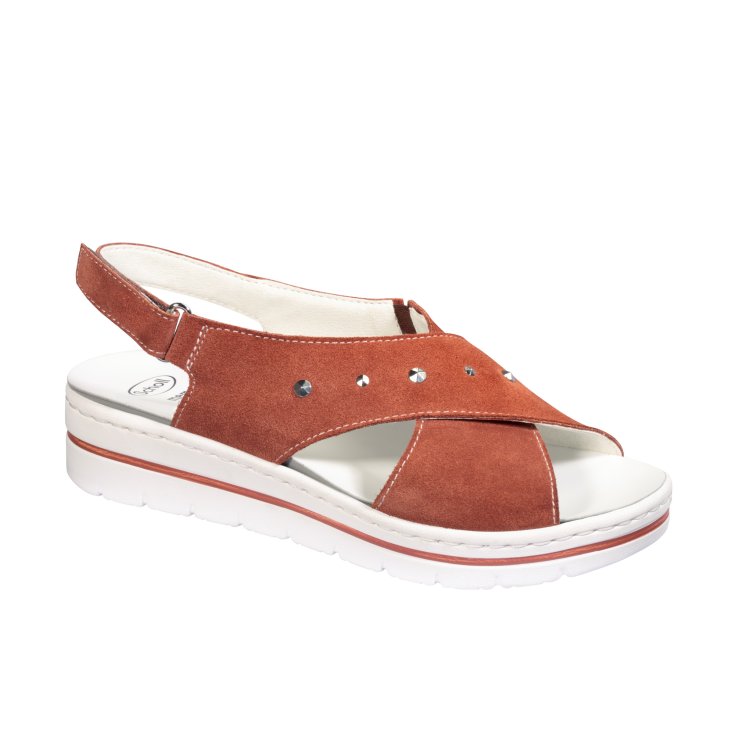 Valentina Cross Scholl® Women's Orange Memory Cushion® Sandalia Talla 40