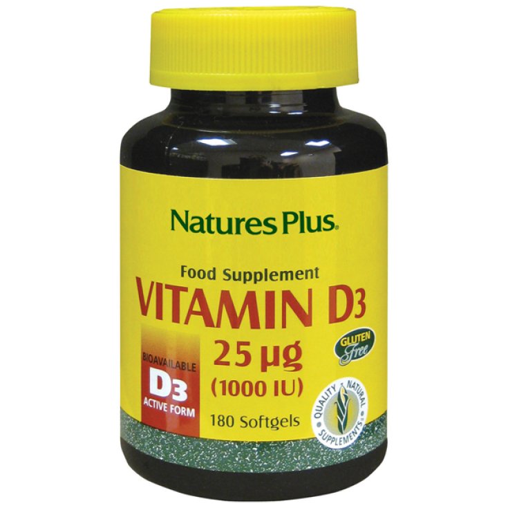 Vitamina D3 1000ui Natures Plus 180 Cápsulas Blandas