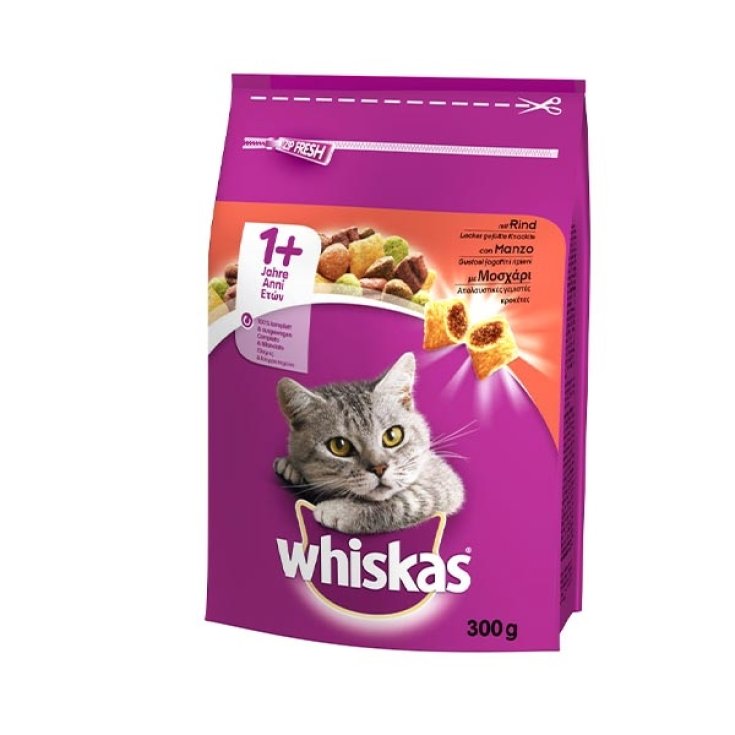 WHISKAS CROCC CON 1+ CARNE 1,4KG