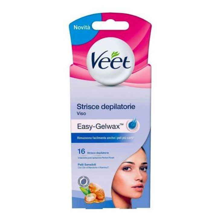 VEET Piel Sensible Rostro Tiras Depilatorias 16 Piezas