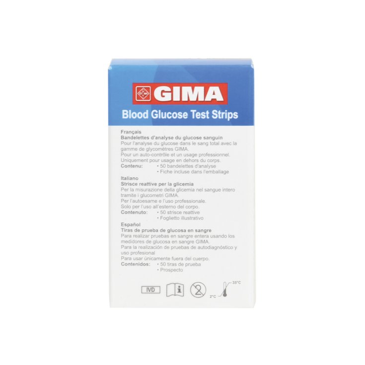 Tiras glucémicas para GIMA Glucometer 50 tiras reactivas
