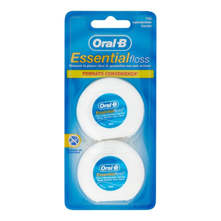 Oral-B® Essentialfloss™ Hilo dental encerado BIPACCO 50MTX2