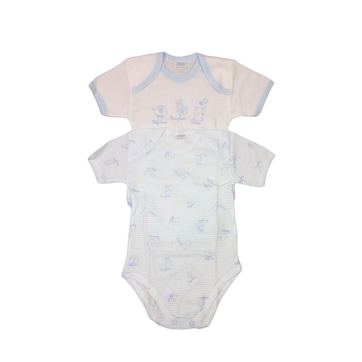 Bi-pack ropa interior bebé niño cuerpo media manga Ellepi AF4425-C 6 m