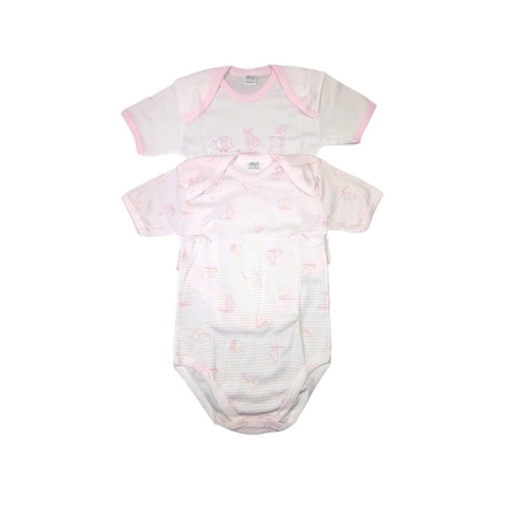 Bi-pack body ropa interior bebé niña media manga Ellepi AF4425-R 1 m