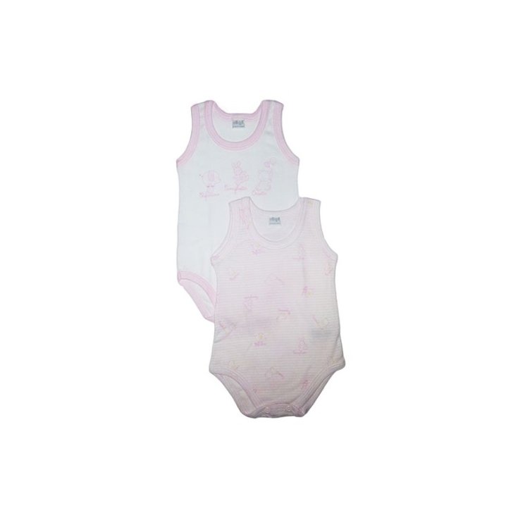 Bi-pack body bodino ropa interior bebé niña sin mangas Ellepi AF4722-R 6 m