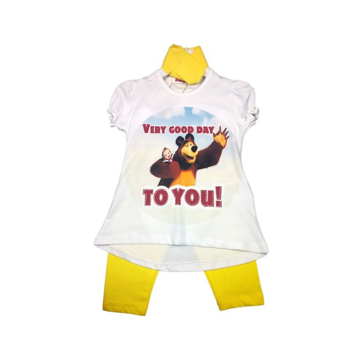 Conjunto camiseta bebe niña leggings amarillo 5A Masha y el Oso