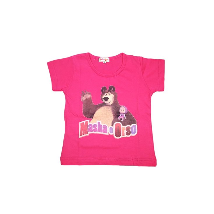 Camiseta bebe niña fucsia 7A de Masha y el Oso