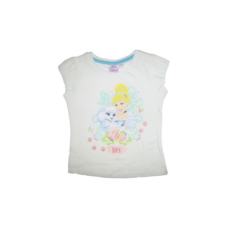 Camiseta bebe niña Princesas Disney blanca 3A