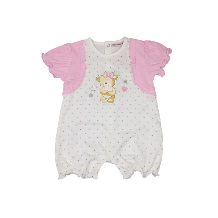 Pelele pelele bebe niña media manga blanco rosa Bidibimbo 0 - 3 m