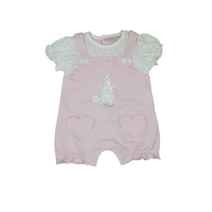 Pelele bebé niña media manga rosa Bidibimbo Chic 6 - 9 m