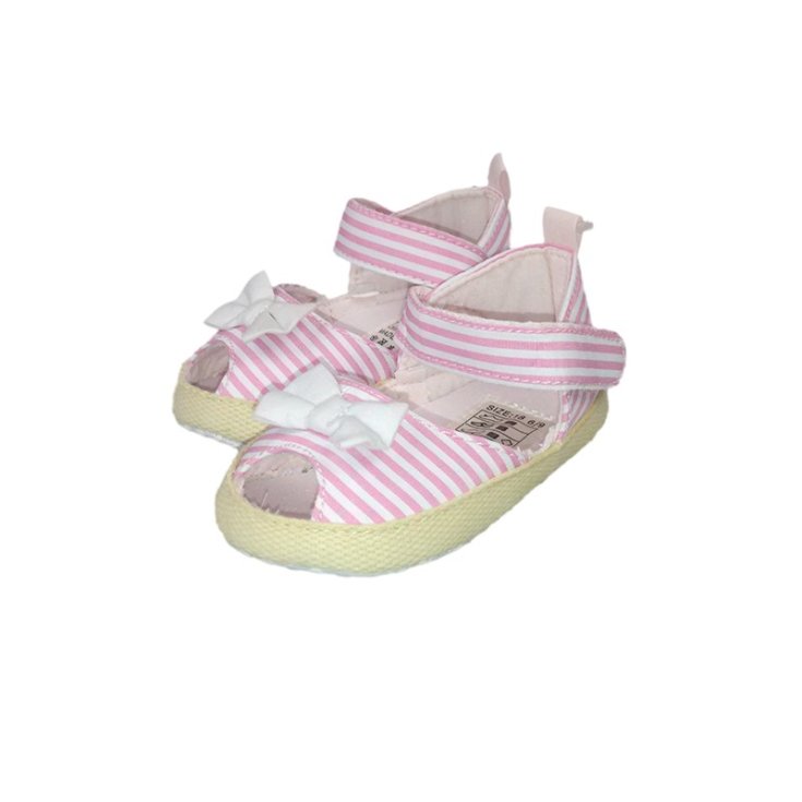 Zapatos bailarina sandalia bebe niña Graziella blanco rosa 16