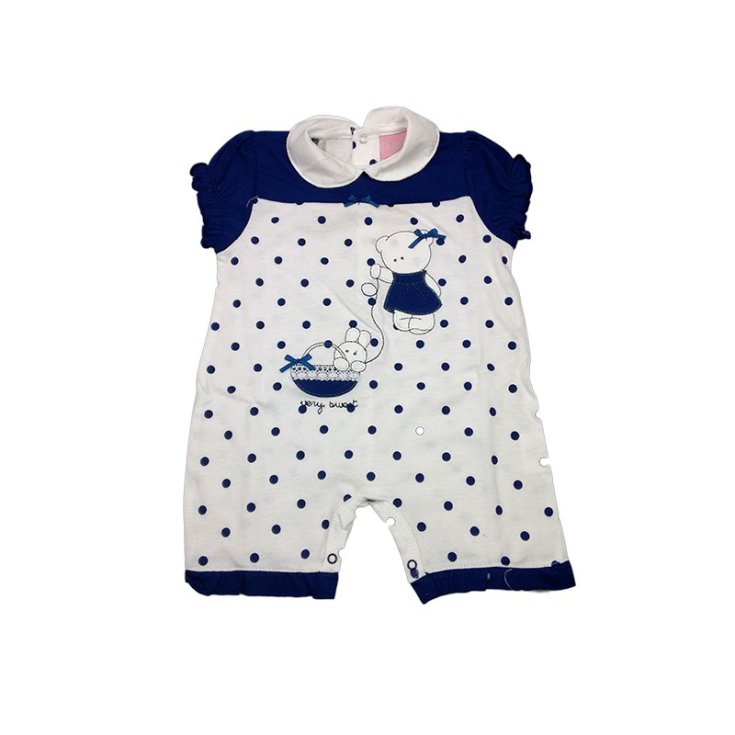 Pelele pelele bebe niña media manga blanco azul i Batuffolini 1 - 3 meses