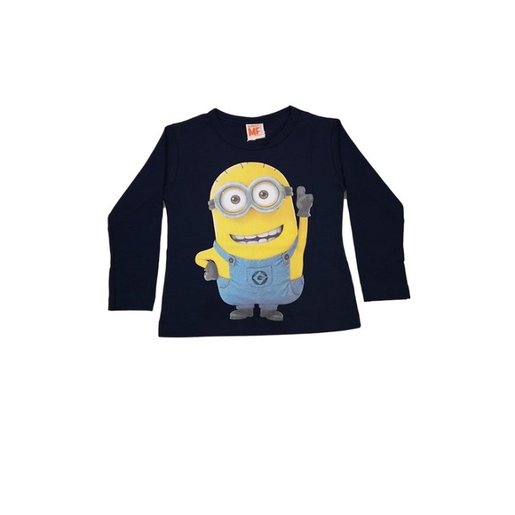 Camiseta punto algodón bielástico bebé niño Minions azul 4A