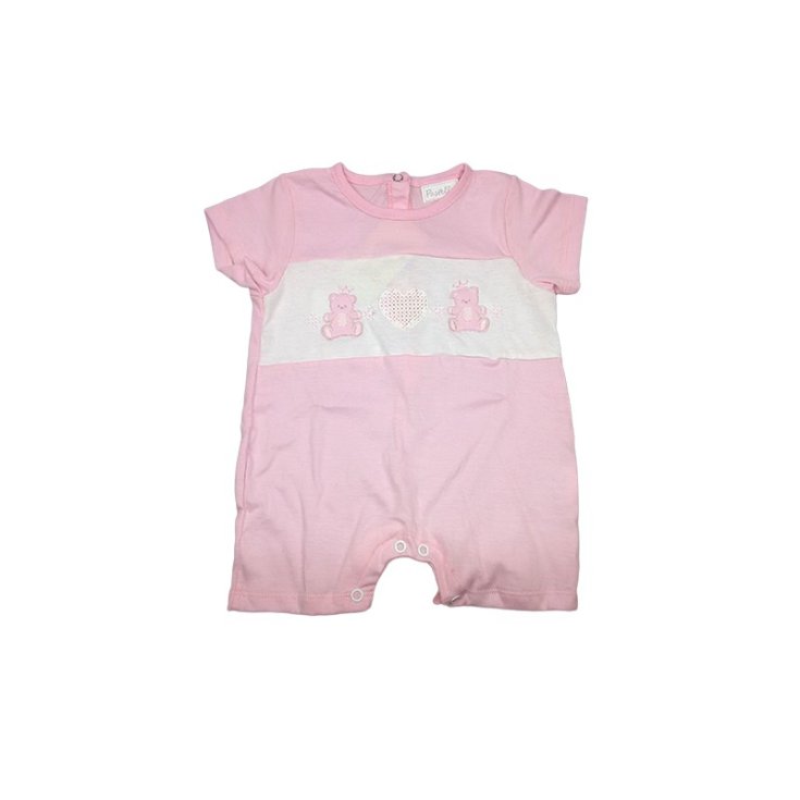 Pelele bebe niña bebe media manga Rosa pastel 9 -12 m