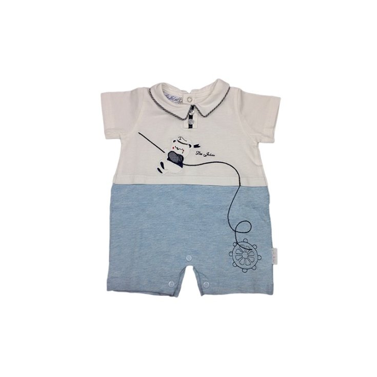 Pelele bebé niño media manga cielo blanco Les Jolies 6 - 9 m