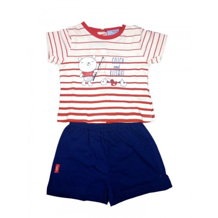 Conjunto 2 uds. Jersey shorts bebé niño media manga Yatsi rojo azul 1 m