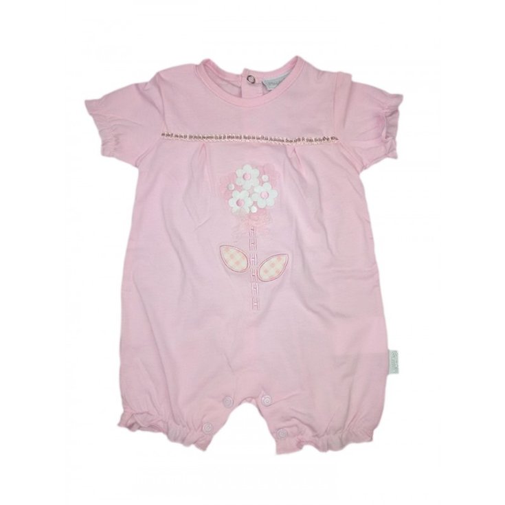 Pelele Media Manga Algodón Pastel Color Rosa Talla 1-3 Meses