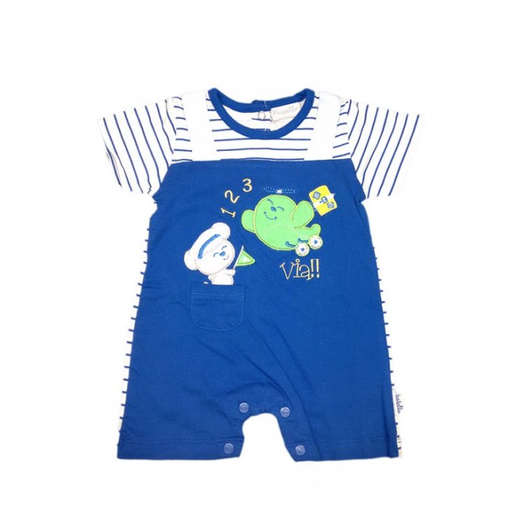 Pelele bebé recién nacido media manga Azul Pastel 3 - 6 meses
