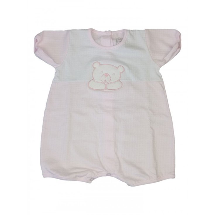 Pelele pelele bebé niña recién nacida media manga Rapife blanco rosa 3 m