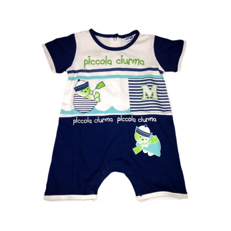 Pelele pelele bebé niño media manga Will B blanco azul 6 - 9 m