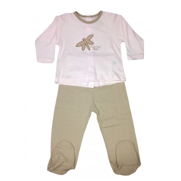 Completo 2 uds camiseta y polainas bebe niña Rapife rosa pardusco 6 m