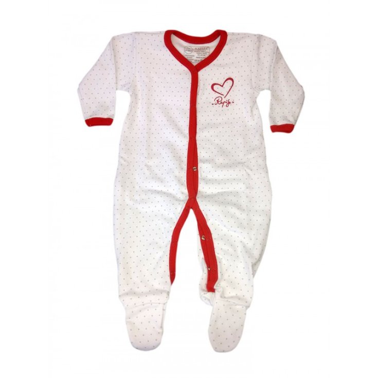 Pelele bebé niña algodón blanco rojo 3 m Rapifei