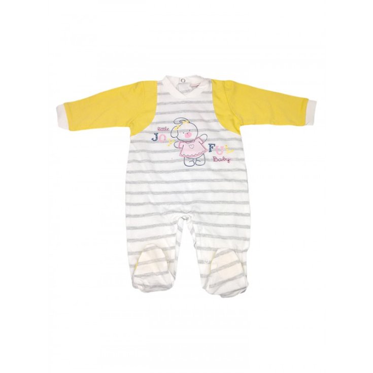Pelele bebé niño Bidibimbo blanco y amarillo 1 - 3 meses