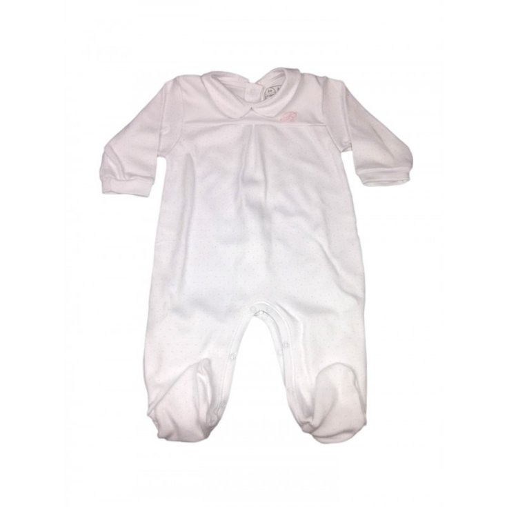 Pelele bebé niña algodón lunares blanco y rosa Rapife 3 m