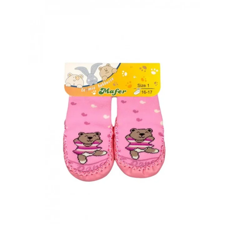 Calcetines cortos calcetín antideslizante botines bebe niña Mafer rosa 16-17