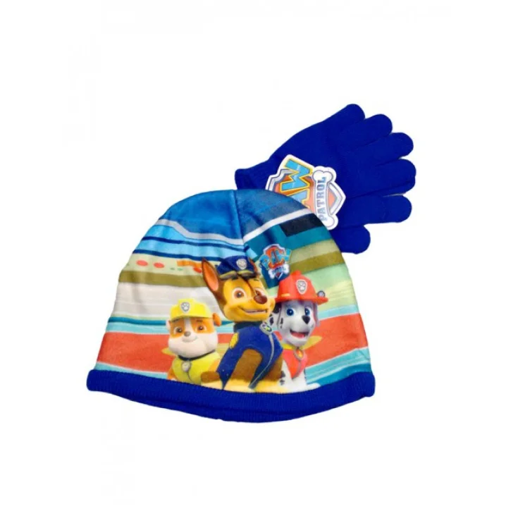 Set 2pcs gorro gorro guantes bebe niño Paw Patrol bluette talla 52