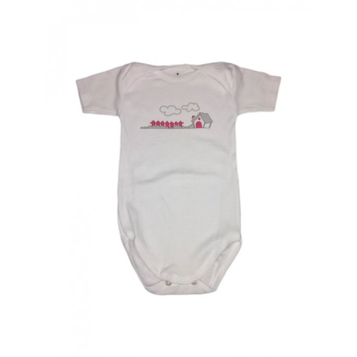 Body infantil bebé niña media manga Rapife blanco rosa 12 m